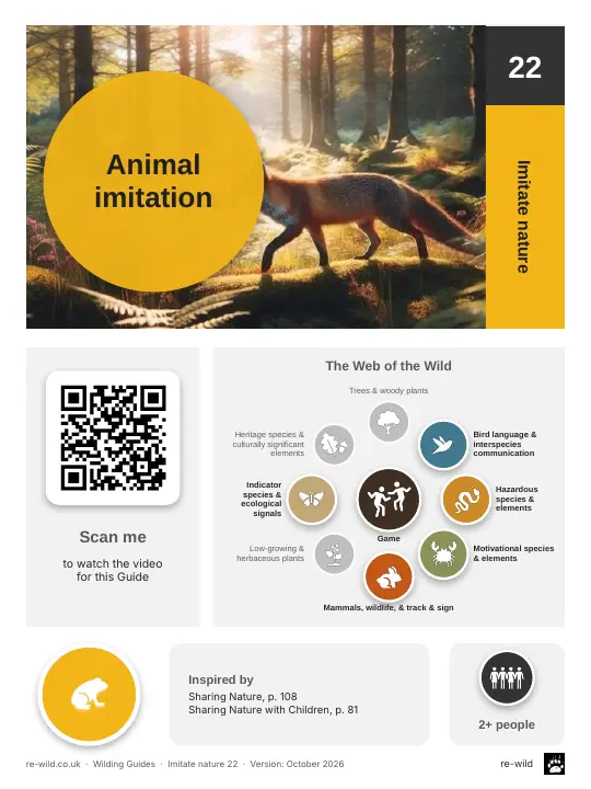 Front of the Animal imitation activity guide