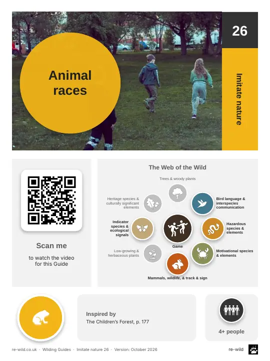 Front of the Animal races activity guide