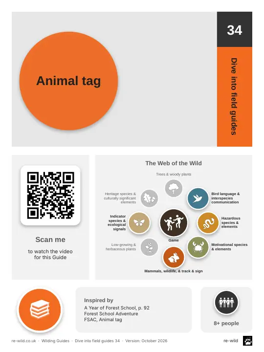 Front of the Animal tag activity guide