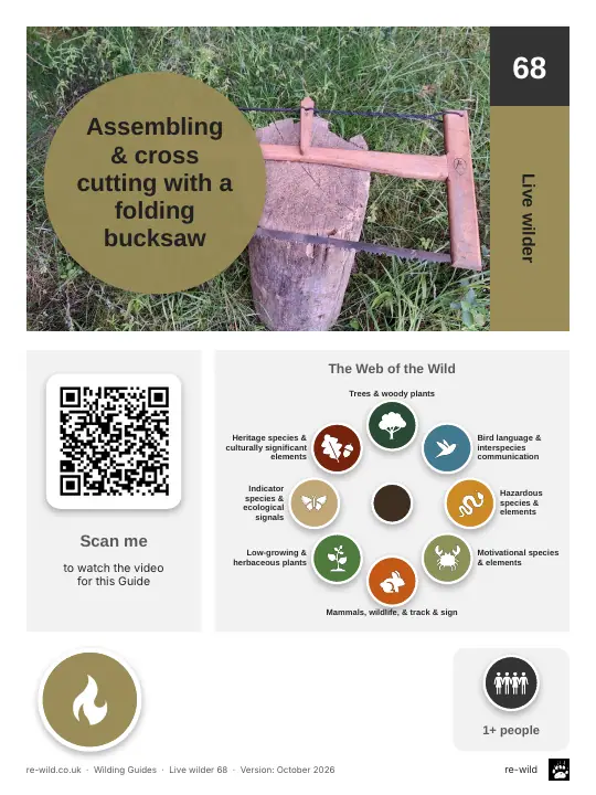Front of the Assembling & cross cutting with a folding bucksaw activity guide