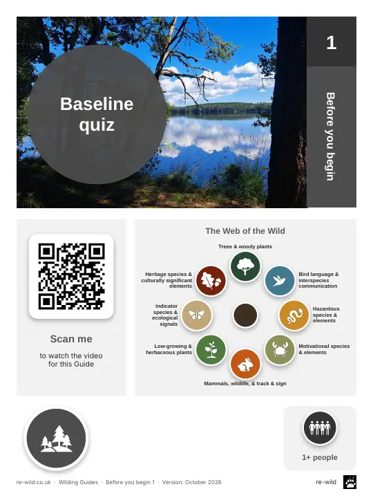 Front of the Baseline quiz activity guide