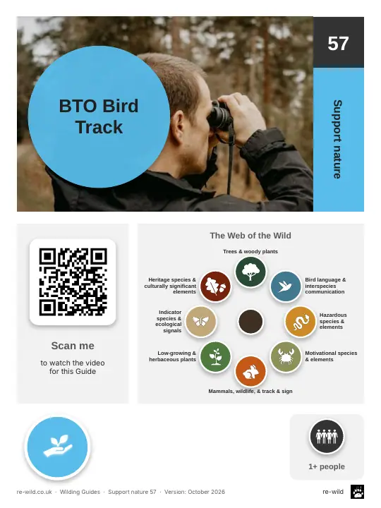 Front of the BTO Bird Track activity guide