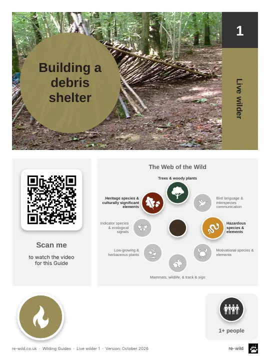 Front of the Building a debris shelter activity guide