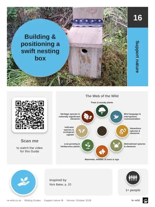 Front of the Building & positioning a swift nesting box activity guide