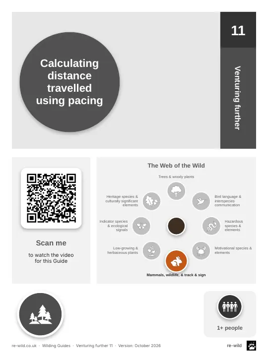 Front of the Calculating distance travelled using pacing activity guide