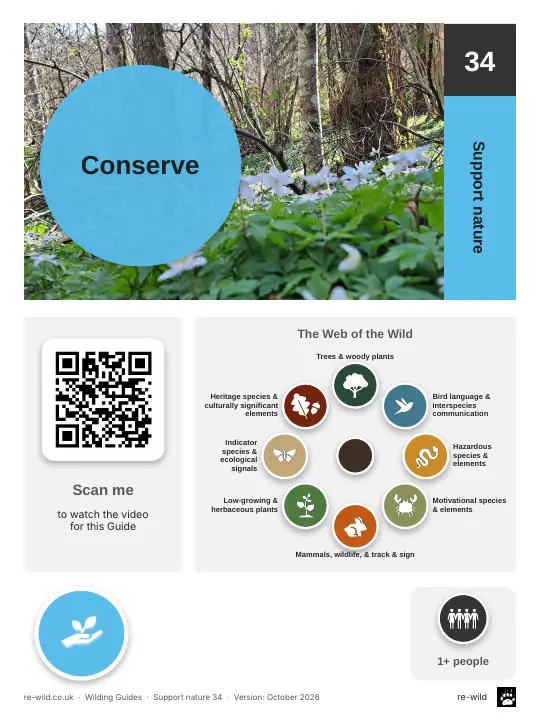 Front of the Conserve activity guide
