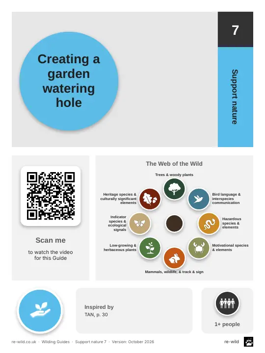 Front of the Creating a garden watering hole activity guide