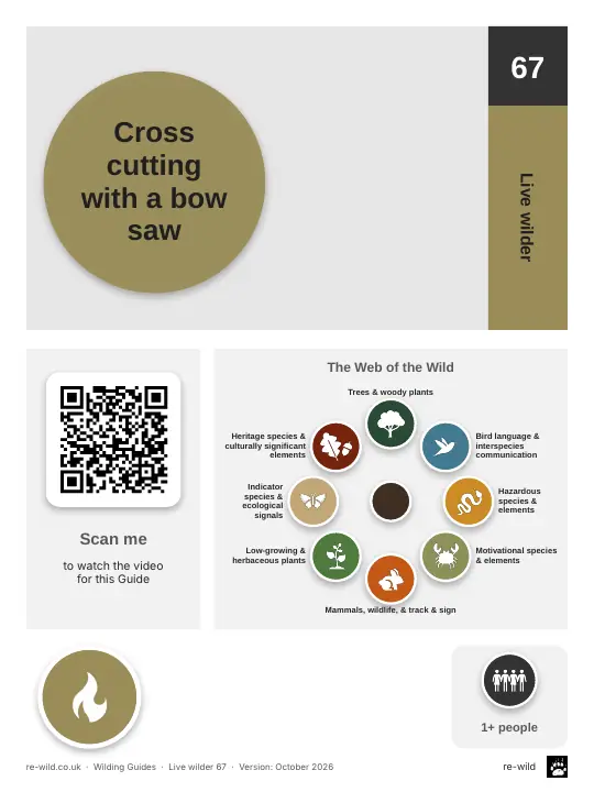 Front of the Cross cutting with a bow saw activity guide