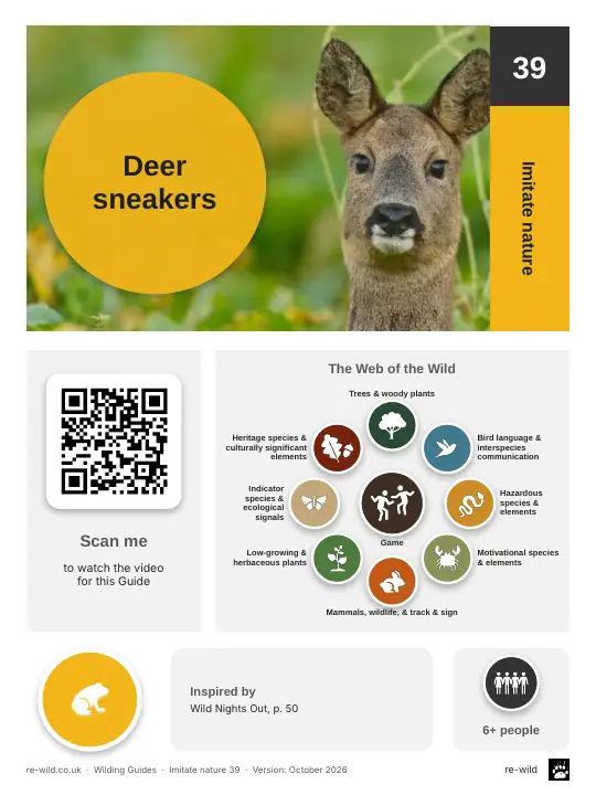 Front of the Deer sneakers activity guide