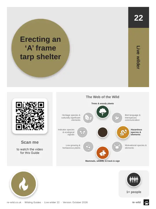 Front of the Erecting an ‘A’ frame tarp shelter activity guide