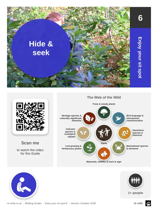 Front of the Hide & seek activity guide