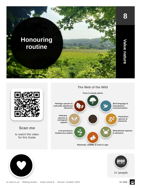 Front of the Honouring routine activity guide