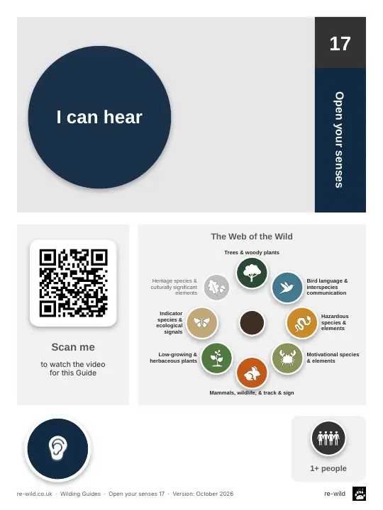 Front of the I can hear activity guide