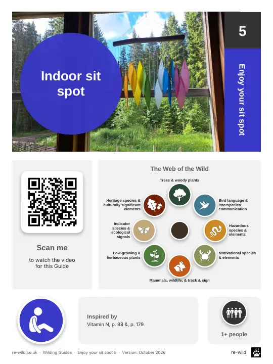 Front of the Indoor sit spot activity guide