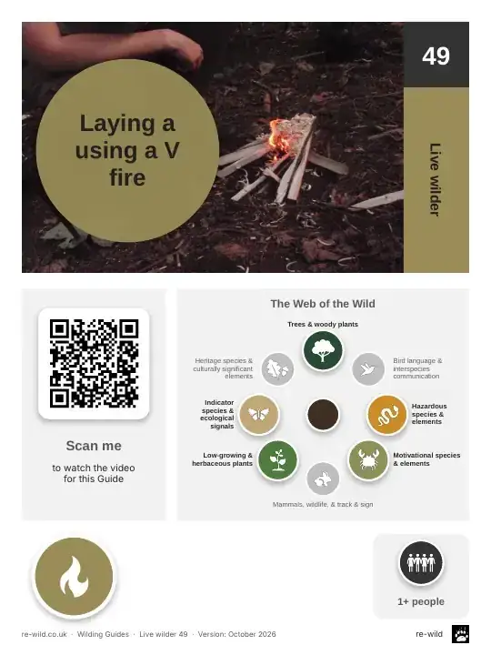 Front of the Laying a using a V fire activity guide