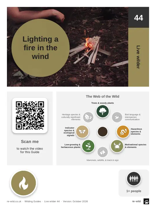 Front of the Lighting a fire in the wind activity guide
