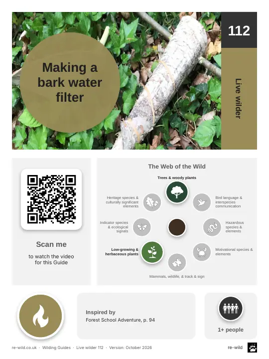 Front of the Making a bark water filter activity guide