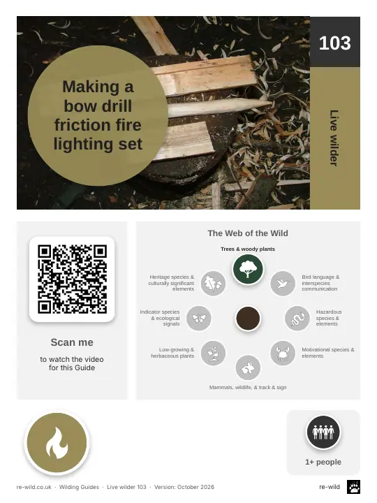 Front of the Making a bow drill friction fire lighting set activity guide