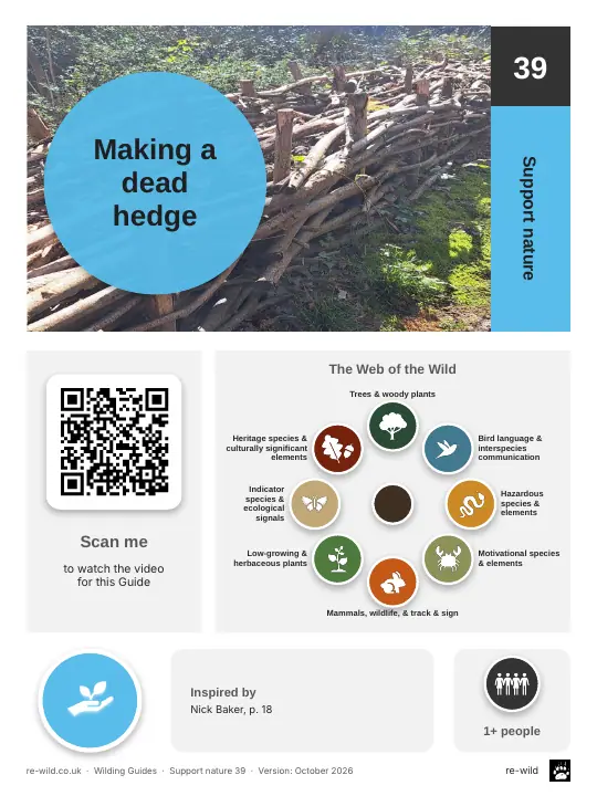 Front of the Making a dead hedge activity guide