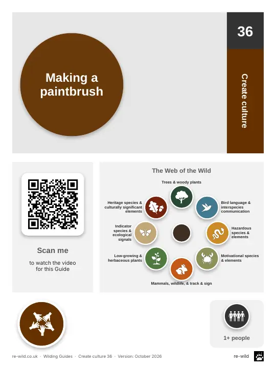 Front of the Making a paintbrush activity guide