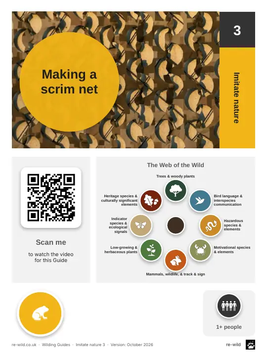 Front of the Making a scrim net activity guide