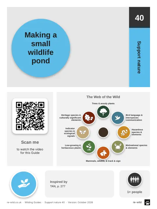Front of the Making a small wildlife pond activity guide