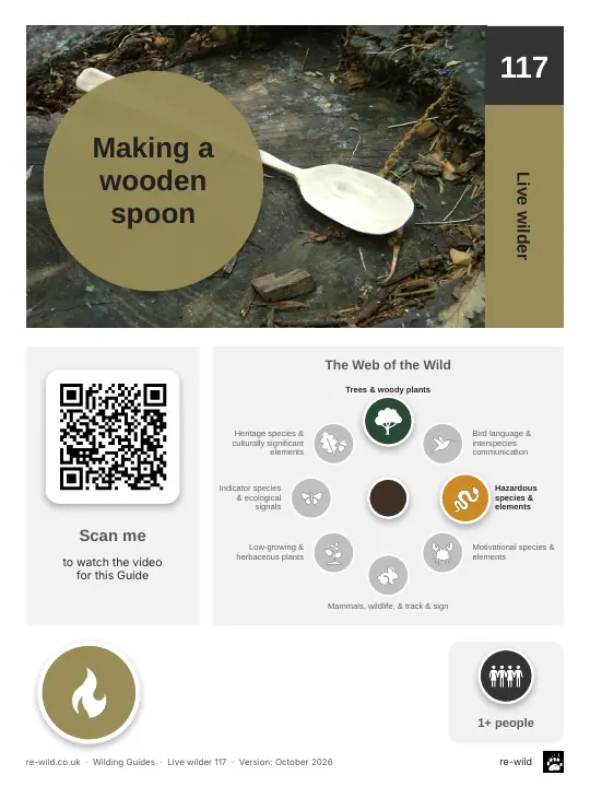 Front of the Making a wooden spoon activity guide