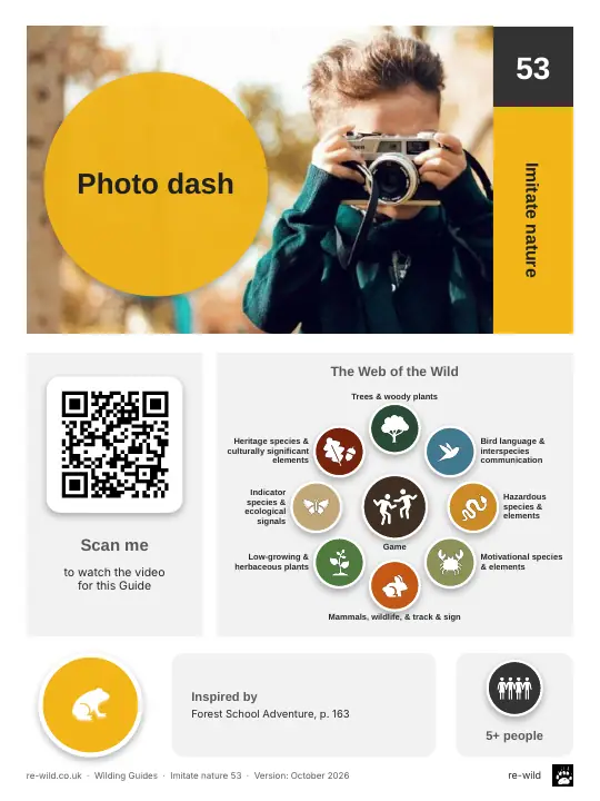 Front of the Photo dash activity guide