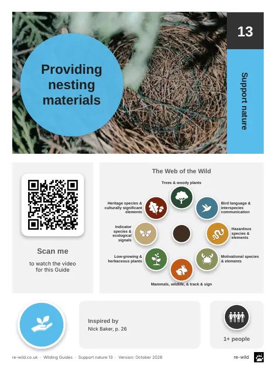 Front of the Providing nesting materials activity guide
