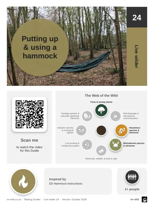 Front of the Putting up & using a hammock activity guide