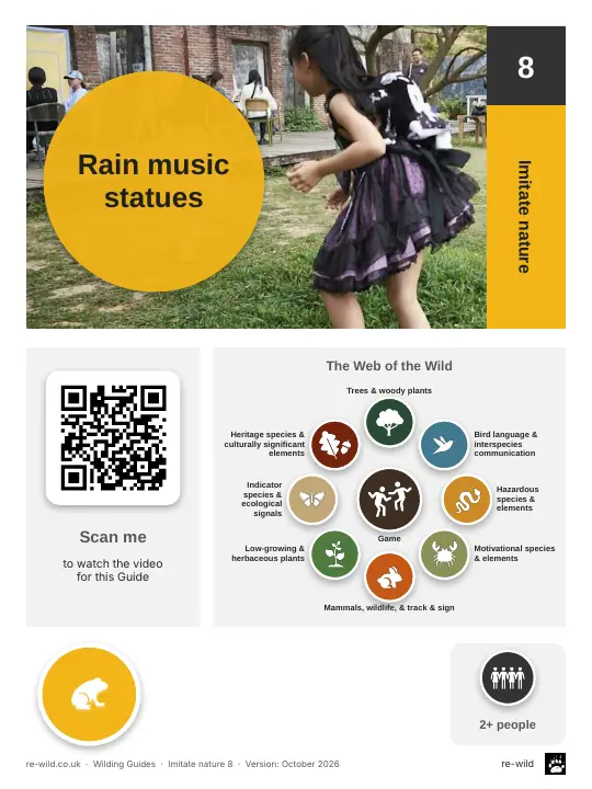 Front of the Rain music statues activity guide