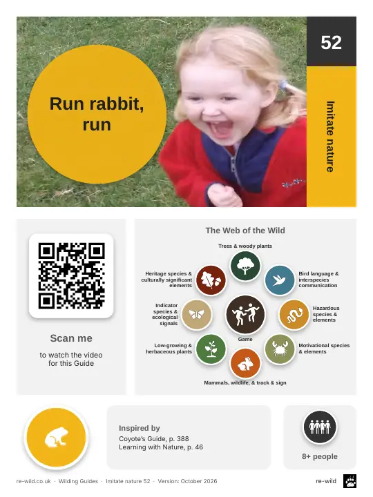 Front of the Run rabbit, run activity guide