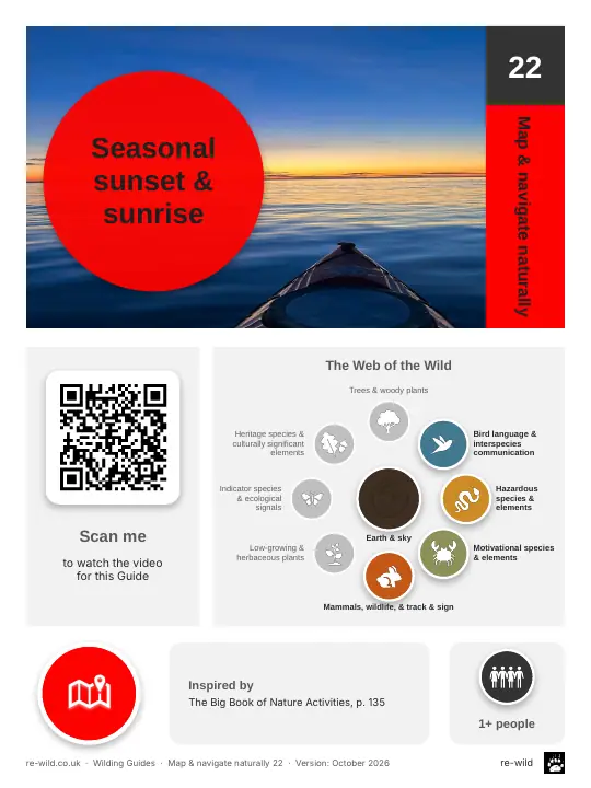 Front of the Seasonal sunset & sunrise activity guide