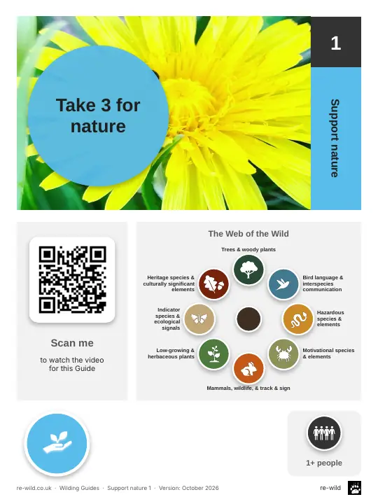 Front of the Take 3 for nature activity guide