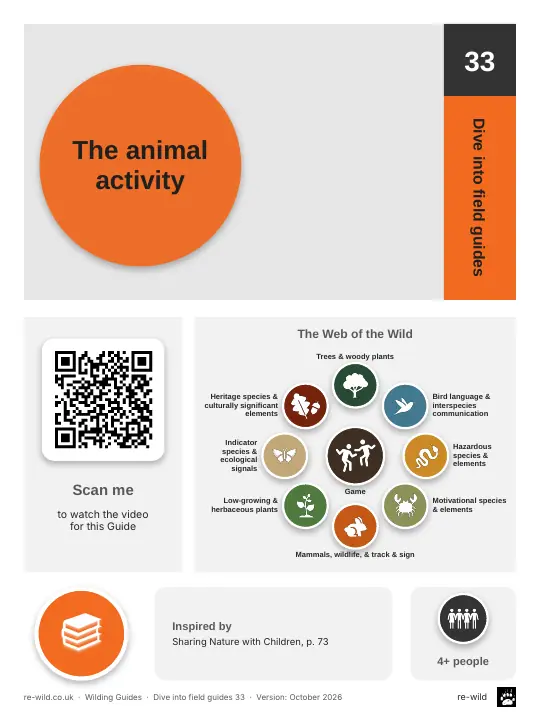 Front of the The animal activity activity guide