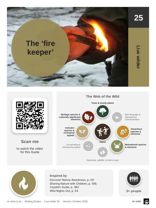Front of the The ‘fire keeper’ activity guide