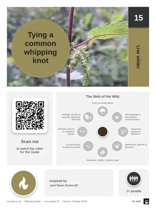 Front of the Tying a common whipping knot activity guide