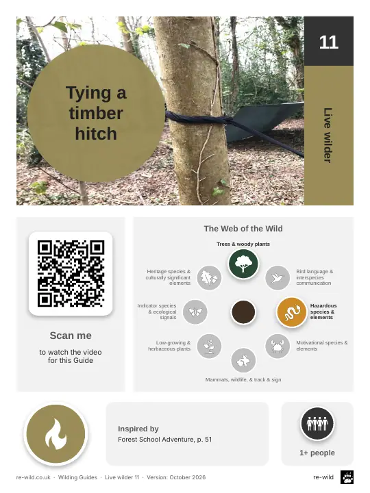 Front of the Tying a timber hitch activity guide