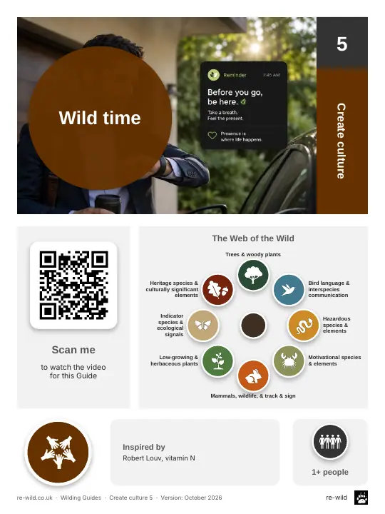 Front of the Wild time activity guide